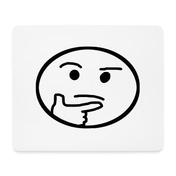 , Emoji, Thoughtful - Mouse Pad (horizontal) - white - Front