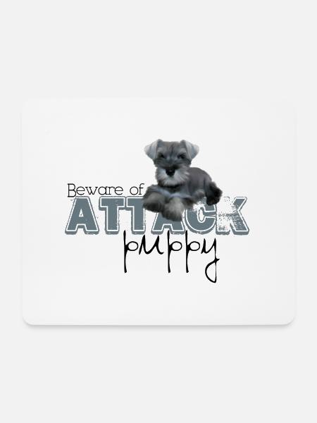 Schnauzer Attack - Mousepad (Querformat) - Weiß