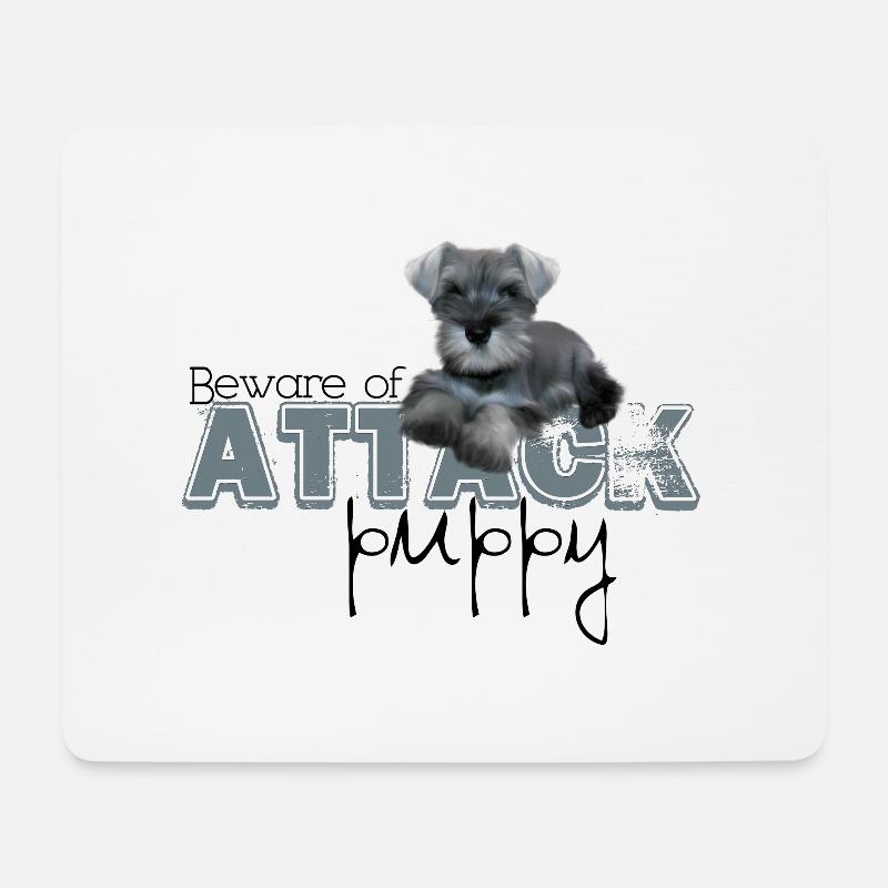 Schnauzer Attack - Mousepad (Querformat) - Weiß