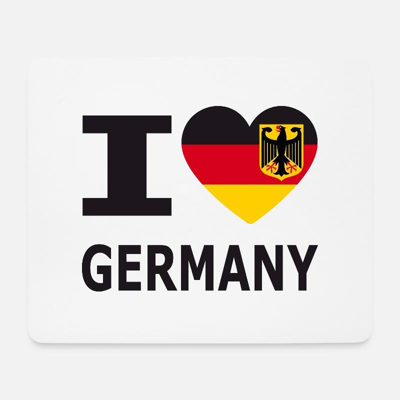 I love Germany / Deutschland Flagge und Adler - Mousepad (Querformat) - Weiß