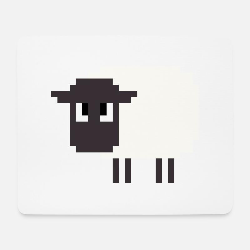 8 Bit Schaf - Mousepad (Querformat) - Weiß