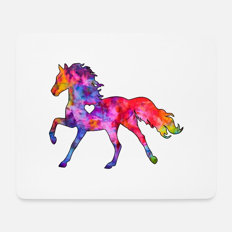 Pferd mit Herz - Mousepad (Querformat) - Weiß