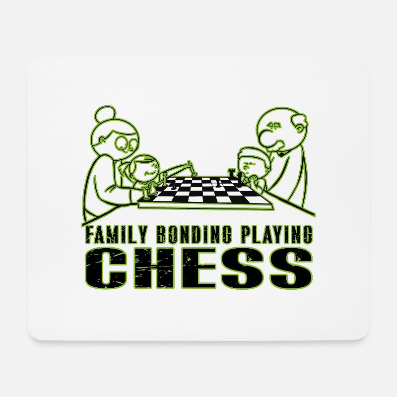 Family Bonding Playing CHESS - Mouse Pad (horizontal) - white