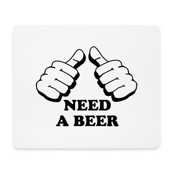 h15_i_need_a_beer - Mouse Pad (horizontal) - white - Front