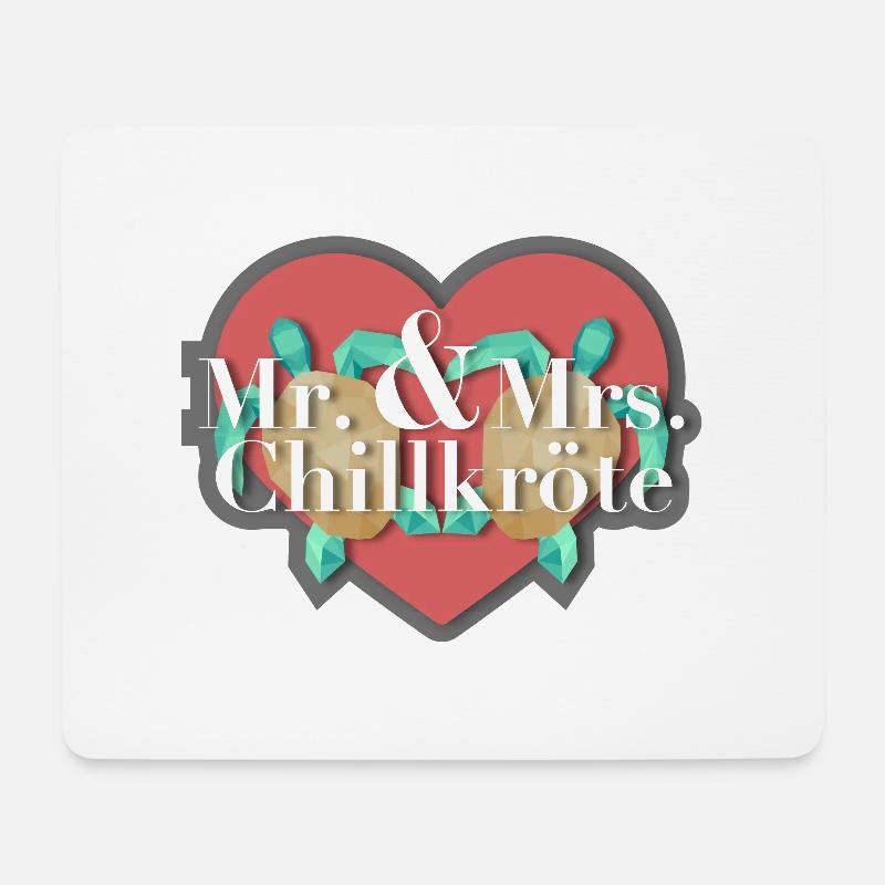 Mr. & Mrs. Chillkröte - Mousepad (Querformat) - Weiß