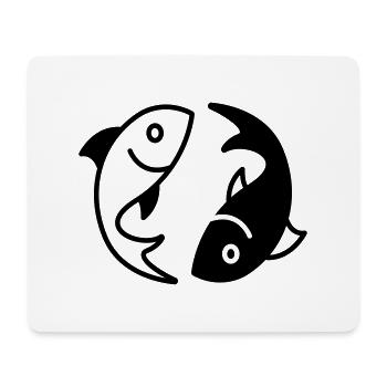 poisson yin yang - Tapis de souris (format paysage) - blanc - Devant