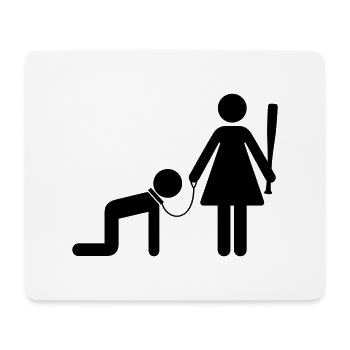 Une femme tient un homme comme un esclave - Tapis de souris (format paysage) - blanc - Devant