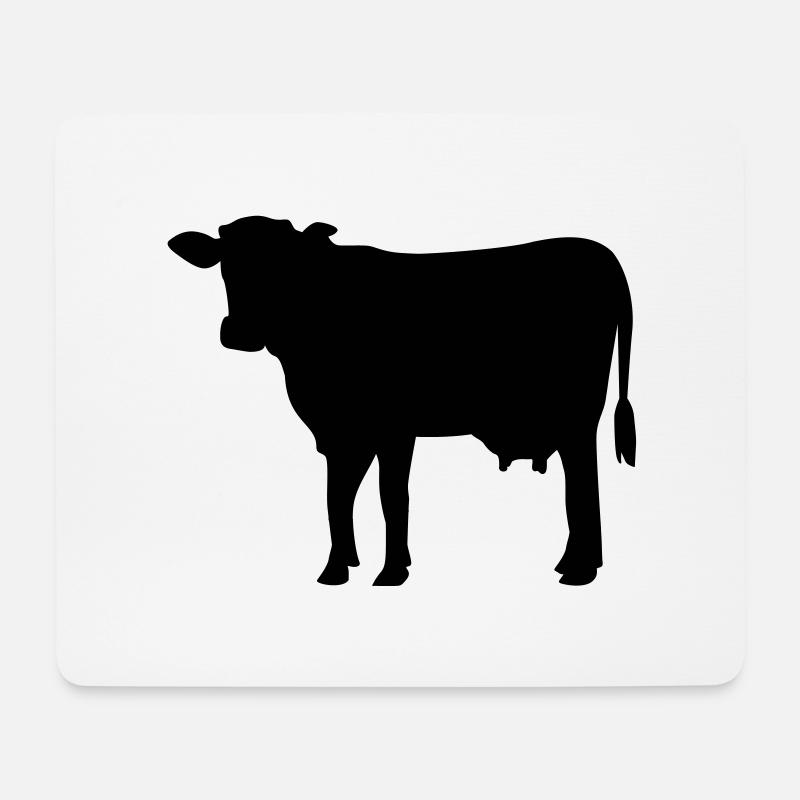 Kuh - Mousepad (Querformat) - Weiß