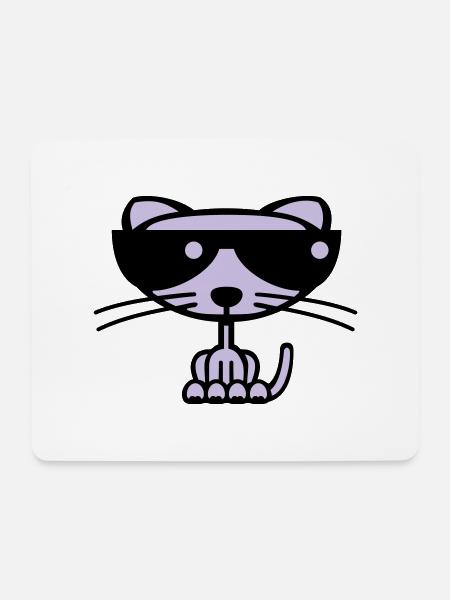 Cool Cat (color) - Mouse Pad (horizontal) - white