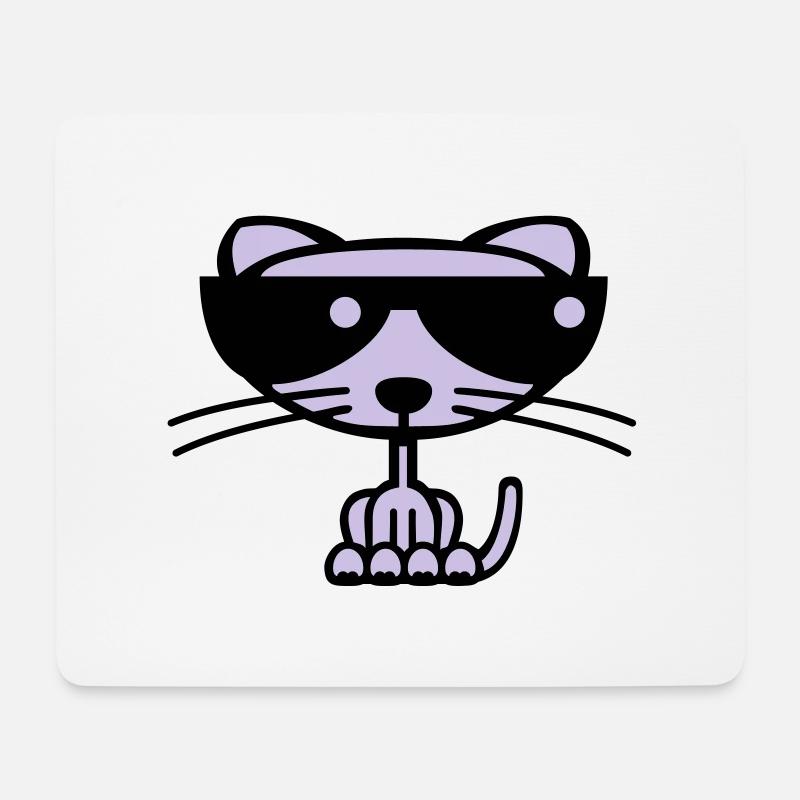 Cool Cat (color) - Mouse Pad (horizontal) - white