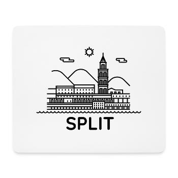 De la Croatie avec amour - Silhouette Split noir - Tapis de souris (format paysage) - blanc - Devant