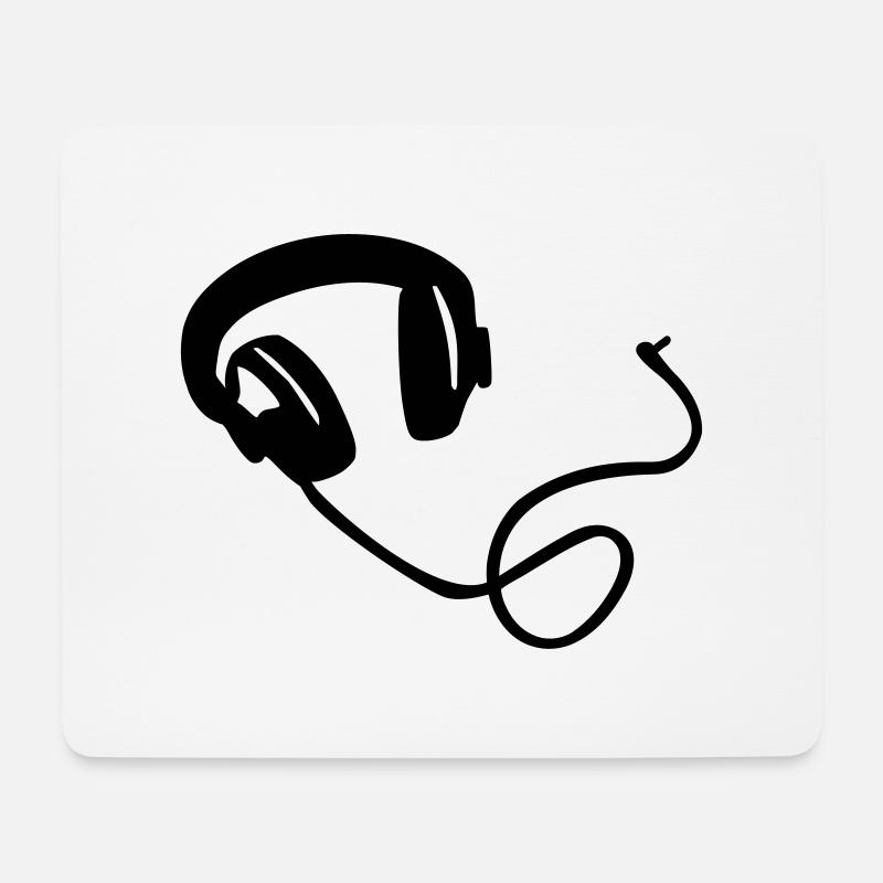 Kopfhörer - Mousepad (Querformat) - Weiß
