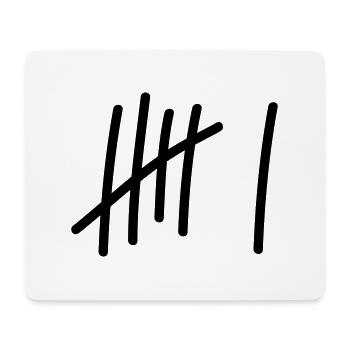 6 Striche // 6 Mal // Geburtstag // Geschenk - Mousepad (Querformat) - Weiß - Vorne