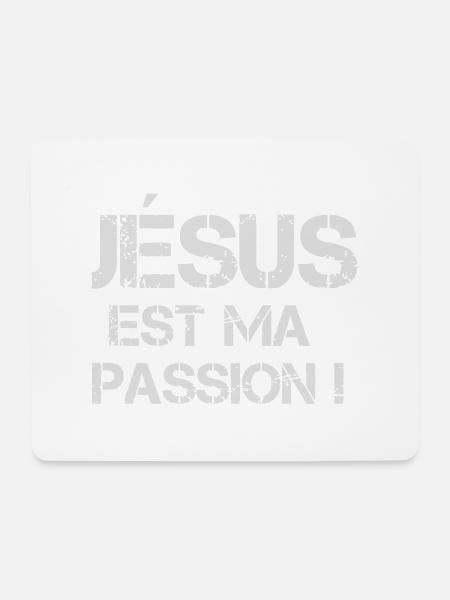 jesus ist meine Leidenschaft - Mousepad (Querformat) - Weiß