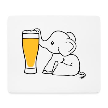 elephant beer suck alcohol drink thirst drunk - Mouse Pad (horizontal) - white - Front