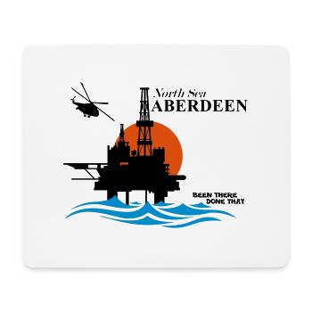 North Sea Aberdeen Oil Rig Platform - Mouse Pad (horizontal) - white - Front