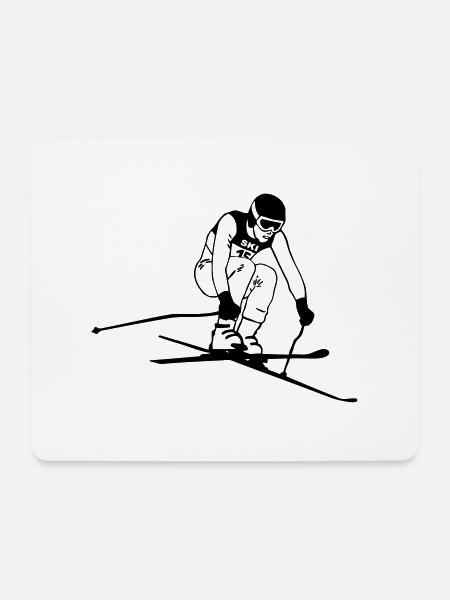 ski - alpine - apres - abfahrt - Mousepad (Querformat) - Weiß