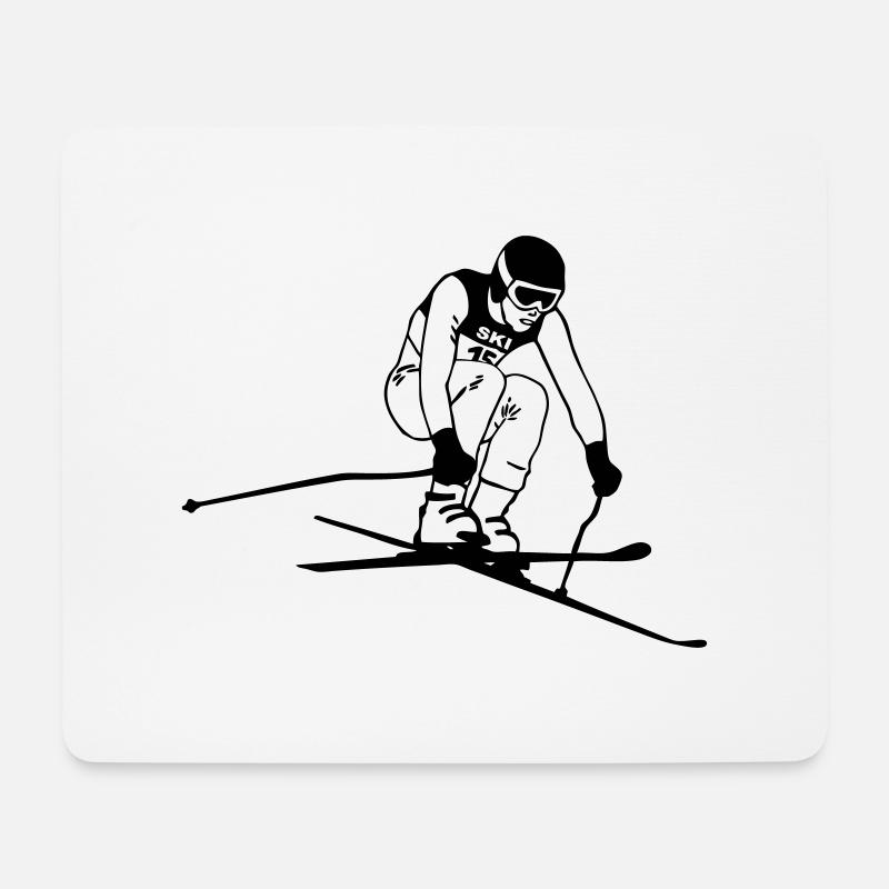 ski - alpine - apres - abfahrt - Mousepad (Querformat) - Weiß