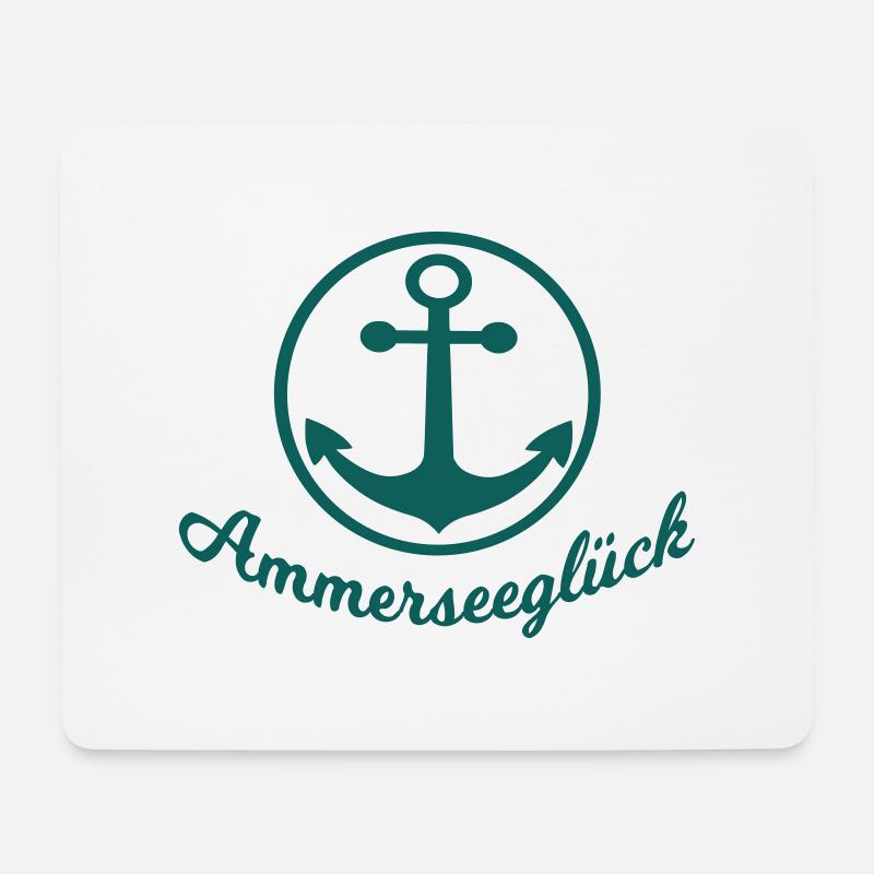 Ammerseeglück LogoAnker - Mousepad (Querformat) - Weiß