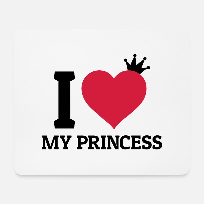 I love my Princess - Mousepad (Querformat) - Weiß