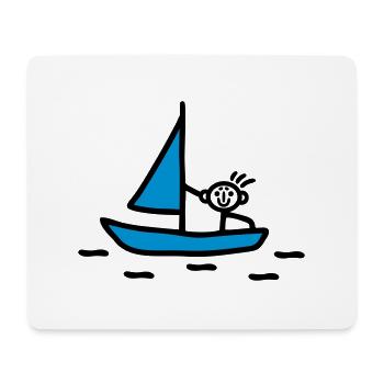 Stick figure sailing - V2 - Mouse Pad (horizontal) - white - Front