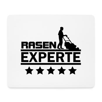 Rasen Experte Platzwart Rasenmähen - Mousepad (Querformat) - Weiß - Vorne