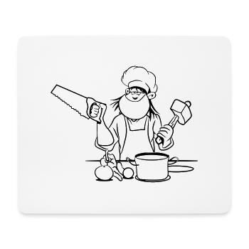 kochen witzig doof werkzeug - Mousepad (Querformat) - Weiß - Vorne