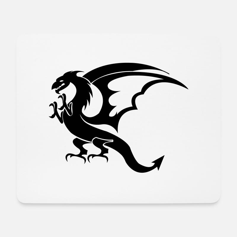 dragon - Mousepad (Querformat) - Weiß