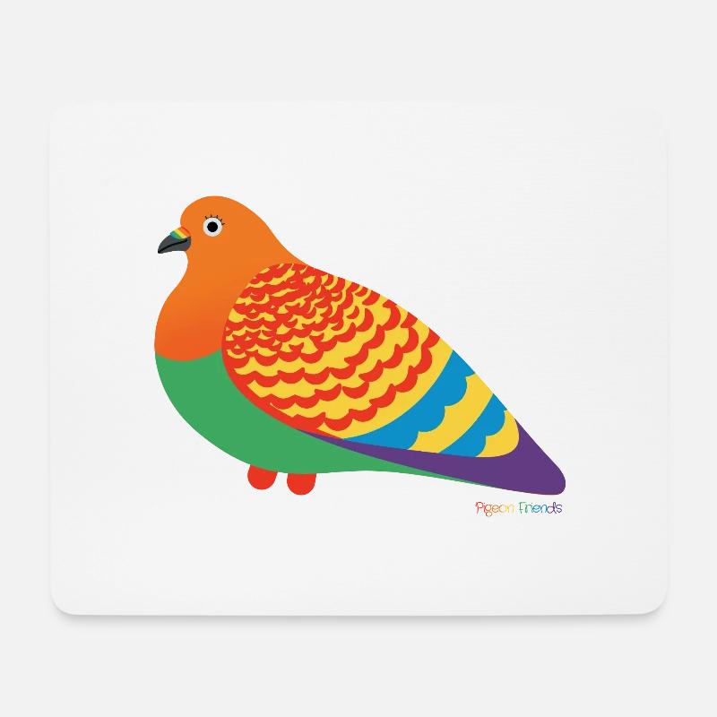 Pride-Taube: Bunt & Stolz! - Mousepad (Querformat) - Weiß