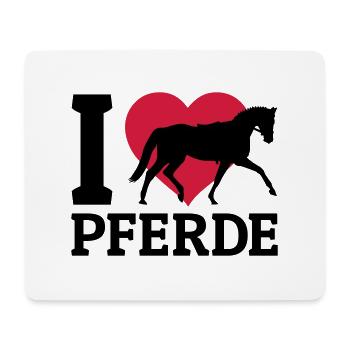 I love Pferde - Mousepad (Querformat) - Weiß - Vorne