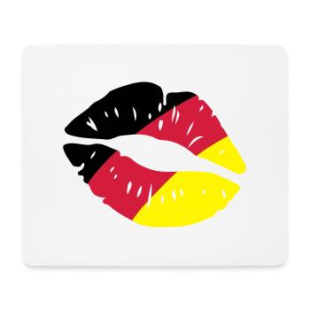 germany kiss lips - Mousepad (Querformat) - Weiß - Vorne