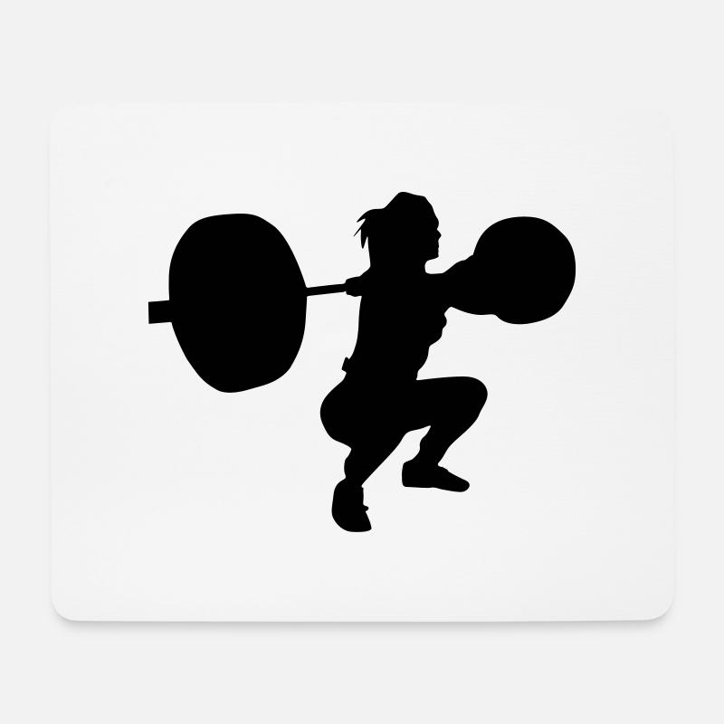 lift girl squat - Mousepad (Querformat) - Weiß
