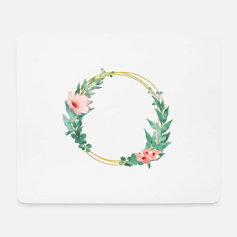 Magical flowers wreath - Mousepad (Querformat) - Weiß