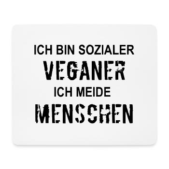 Sozialer Veganer meidet Menschen - Mousepad (Querformat) - Weiß - Vorne