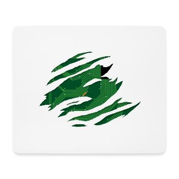 Carte de circuit imprimé d'ordinateur derrière un scratch avec CPU - Tapis de souris (format paysage) - blanc - Devant