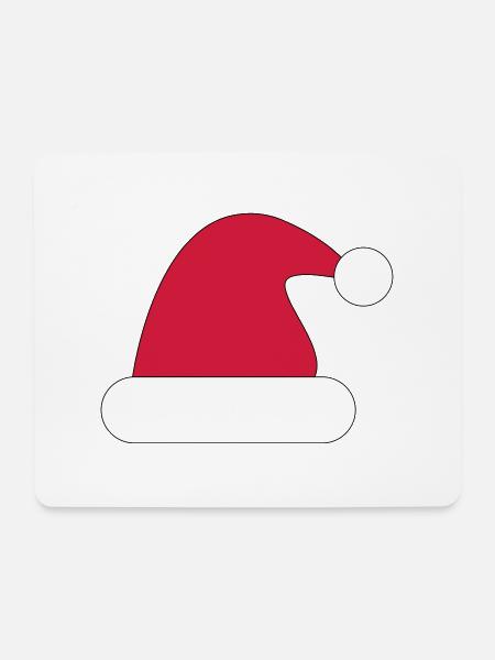Weihnachtsmütze, Weihnachtsmannmütze - Mousepad (Querformat) - Weiß