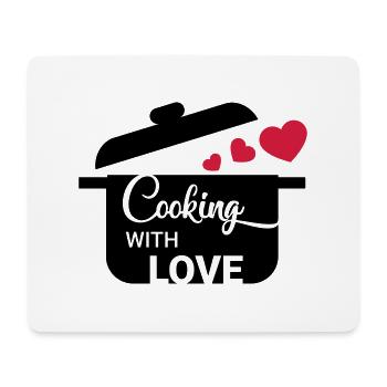 Cooking with love - Mousepad (Querformat) - Weiß - Vorne