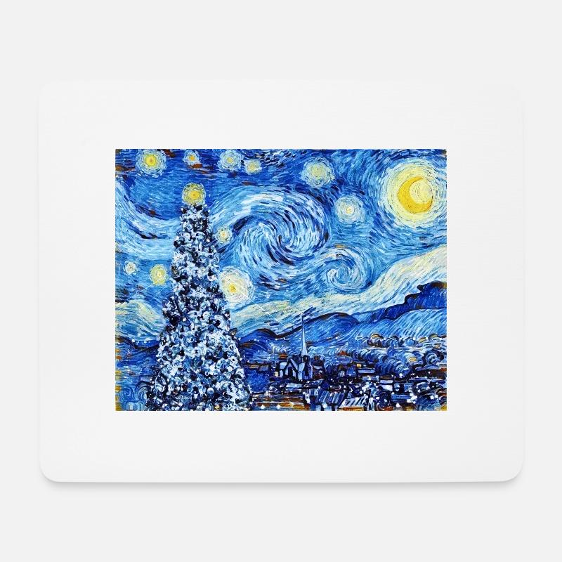 Van Gough Starry Night - White Christmastrendingtr - Mousepad (Querformat) - Weiß