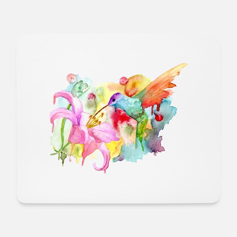 Kolibri - Mousepad (Querformat) - Weiß