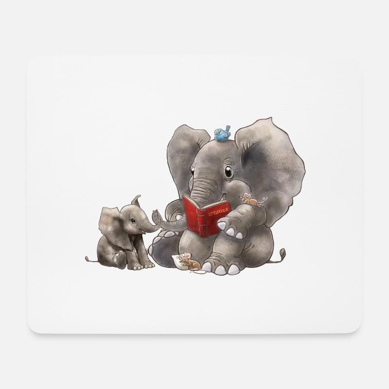 BB Mutter liest Buch - Mousepad (Querformat) - Weiß