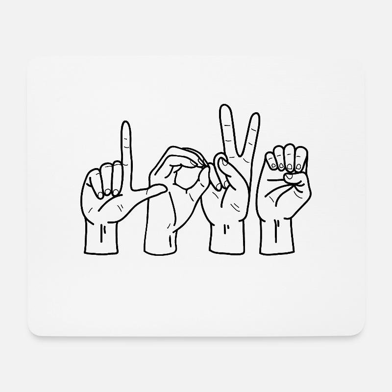 Liebe Gebärdensprache - Mousepad (Querformat) - Weiß