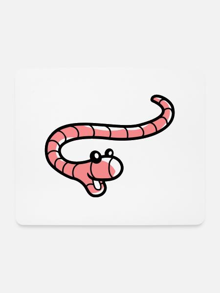Fröhlicher kleiner Wurm - Mousepad (Querformat) - Weiß