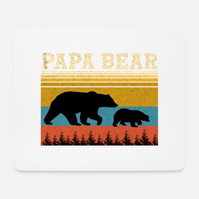 Vintage Papa Bär Baby Bär Vatertag - Mousepad (Querformat) - Weiß