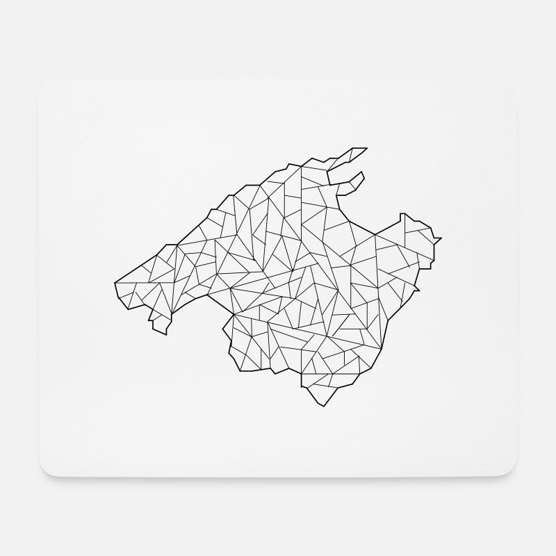 Mallorca Karte Origami - Mousepad (Querformat) - Weiß