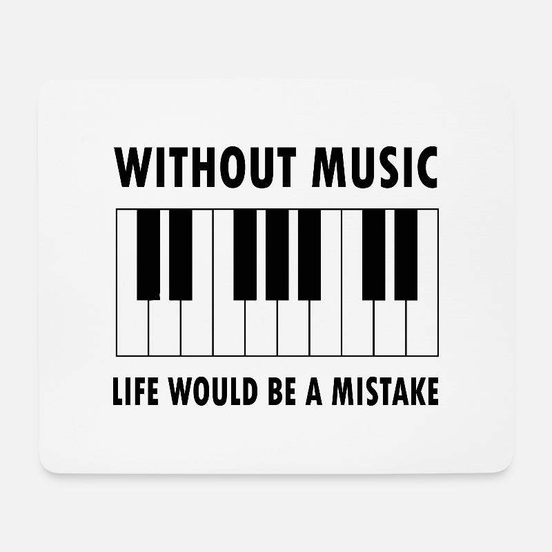 Music Musik - Mousepad (Querformat) - Weiß