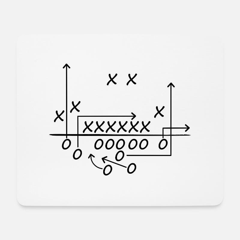 American Football Spielzug Play Huddle Formation - Mousepad (Querformat) - Weiß