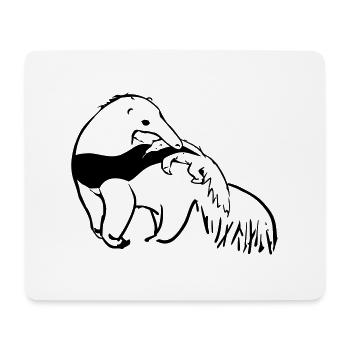 Ameisenbär Mutter mit Baby - Mousepad (Querformat) - Weiß - Vorne