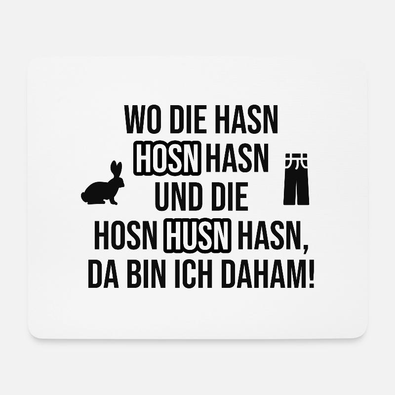 Wo die Hasn Hosn Hasn und die Hosn Husn Hasn - Mousepad (Querformat) - Weiß