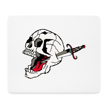 skull pierces old school death bud dagger - Mouse Pad (horizontal) - white - Front
