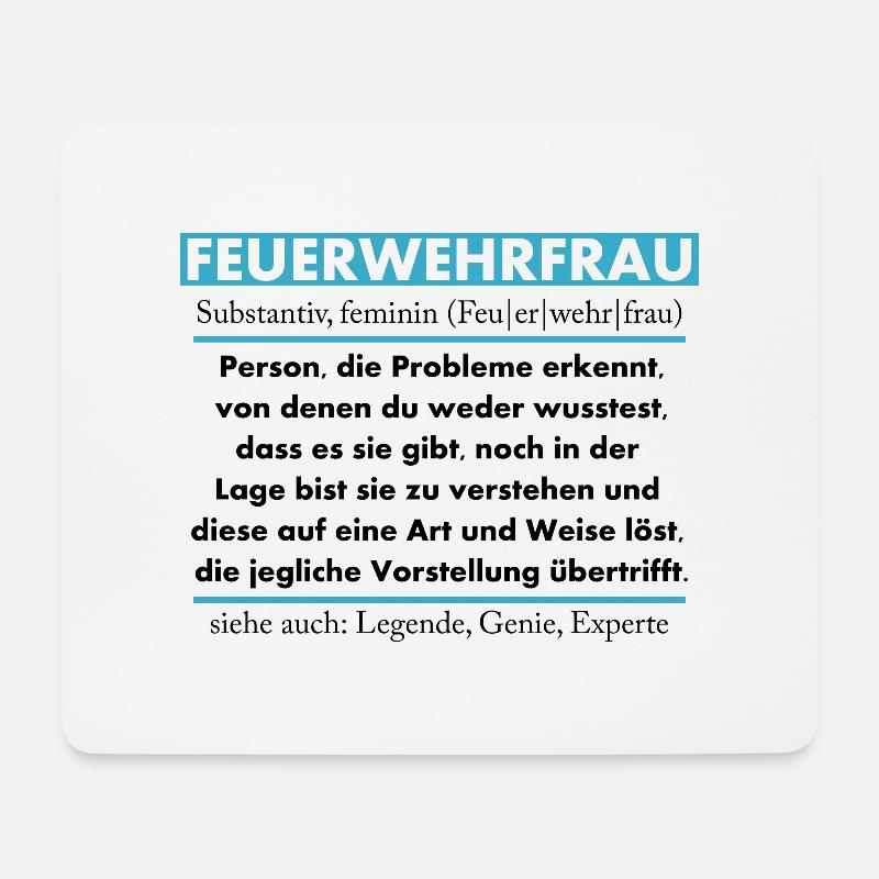 Feuerwehrfrau - Mousepad (Querformat) - Weiß